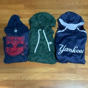 3 men’s hoodies, size adult S/M.